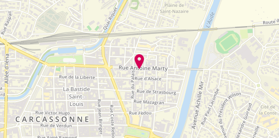 Plan de Xavier MATHIEU sophrologue, 45 Rue Antoine Marty, 11000 Carcassonne