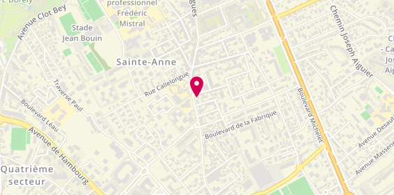 Plan de Anaïs ELBEZ psychologue, 523 avenue de Mazargues, 13008 Marseille