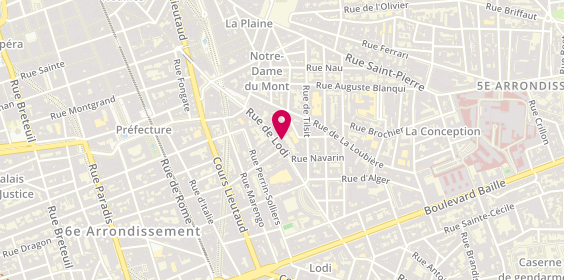 Plan de Isabelle BOISSEAU Psychologue - Gestalt-thérapeute, 43 Rue de Lodi, 13006 Marseille