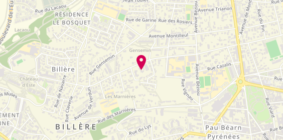 Plan de TONNOT-MENSIER Clémentine, 13 Ter avenue du Château d'Este, 64140 Billère