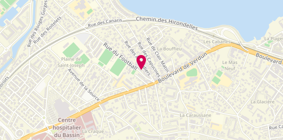 Plan de Des Abbayes Bertrand, 16 Rue du Football, 34200 Sète