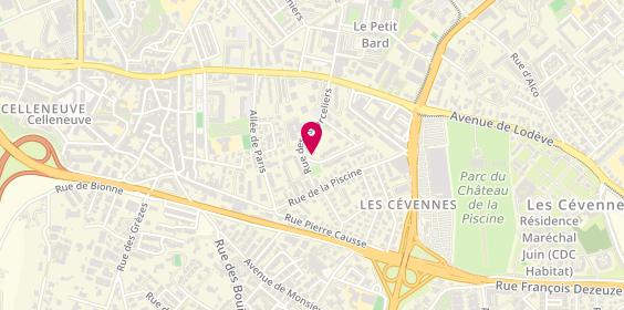 Plan de DELRIEU Emmanuelle, 5 Rue des Corregiers, 34080 Montpellier