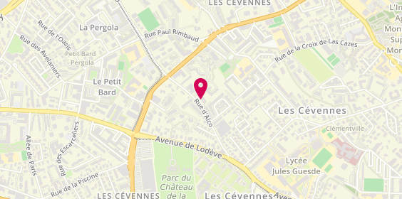 Plan de Akkal-Régnier - Psychologue, 320 Rue d'Alco, 34070 Montpellier