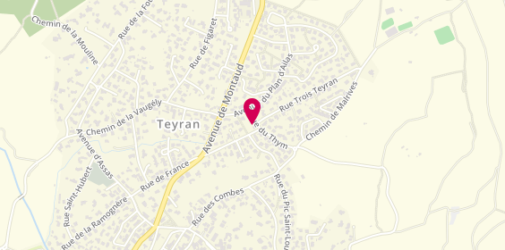 Plan de Céline HAM psychologue Teyran, 4 Rue du Thym, 34820 Teyran