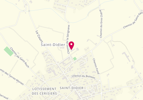 Plan de TISSOT Cyprien, Clinique Saint Didier
112 Allée de la Gardette, 84210 Saint-Didier
