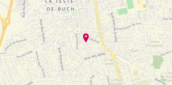 Plan de VERLHAC Camille, 9 Rue Edouard Lalanne, 33260 La Teste-de-Buch
