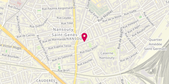 Plan de GUINAUDEAU Béatrice, 267 Rue Pelleport, 33800 Bordeaux
