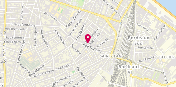 Plan de Martine DARNIS - Psychologue, 51 Rue Francin, 33800 Bordeaux