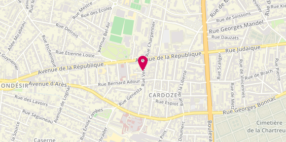 Plan de BACHE FENELON Florence, 18 Rue Verte, 33200 Bordeaux