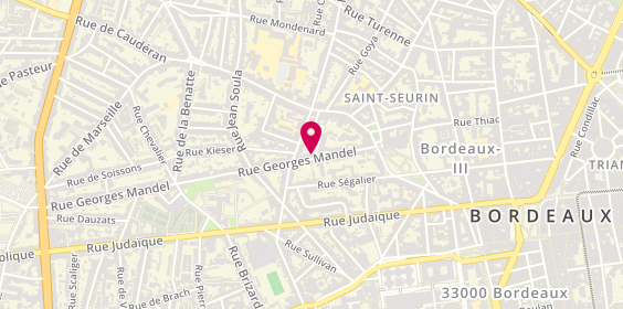 Plan de Céline CLAUSS - Psychologue, 51 Rue Georges Mandel, 33000 Bordeaux