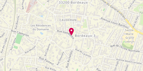 Plan de GUEZ Laurent, Les Jardins de Gambetta
74 Rue G Bonnac T3 Bureau 374, 33000 Bordeaux