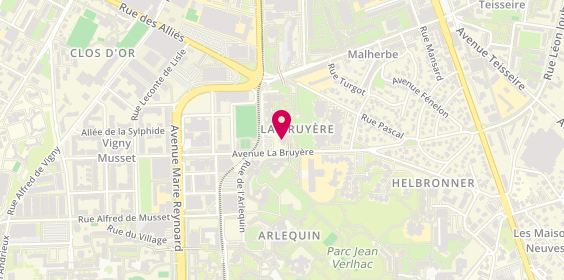 Plan de Leslie BALDET - Psychologue - Grenoble, 34 avenue la Bruyère, 38100 Grenoble