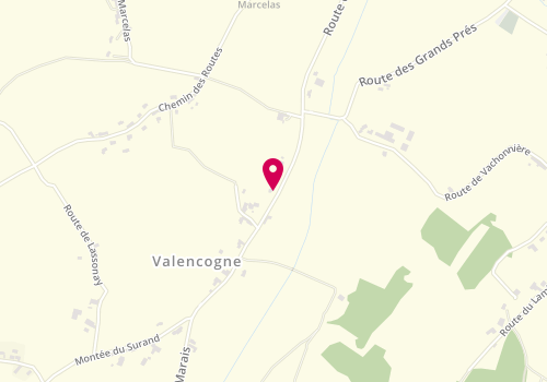 Plan de FAVERGE Valérie, 54 Route du Marais, 38730 Valencogne
