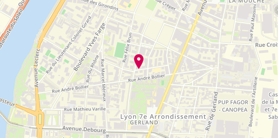 Plan de Rebecca ICARD Psychologue-Psychothérapeute à Lyon 7, 17 Rue Maurice Bouchor, 69007 Lyon