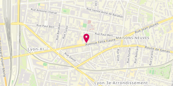 Plan de ROOS Catherine, 193 Avenue Félix Faure, 69003 Lyon