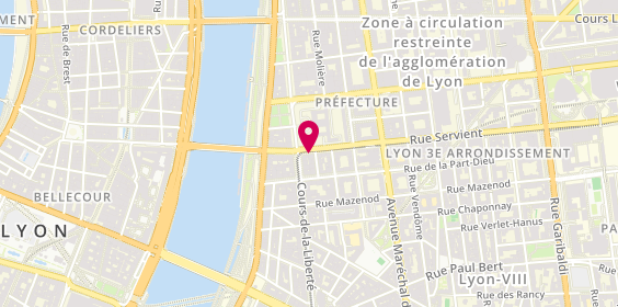 Plan de Céline KACZMARCZYK - Psychologue Lyon 3, 18 Rue Servient, 69003 Lyon