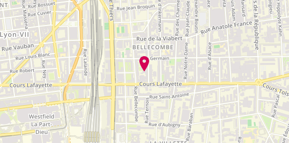 Plan de Stéphane BOURBON - psychologue clinicien, psychothérapeute, 58 Rue Sainte-Geneviève, 69006 Lyon