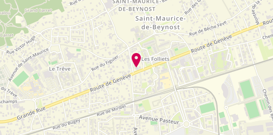 Plan de Adélaïde CABROL, psychologue clinicienne, 2 avenue des Écoles, 01700 Saint-Maurice-de-Beynost