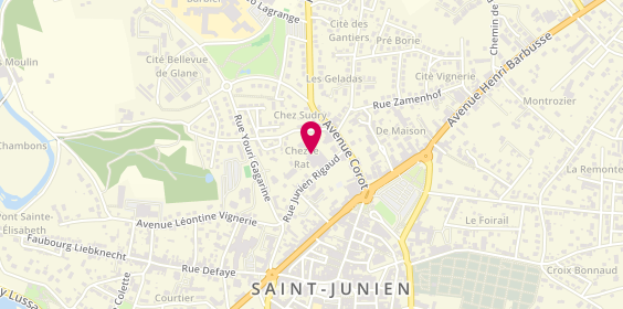 Plan de GUINE Camille Psychologue, 27 Rue Junien Rigaud, 87200 Saint-Junien