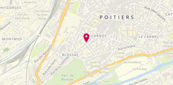 Plan de LEROUX Isabelle, Psychologue et praticienne EMDR à Poitiers, 90 Rue Carnot, 86000 Poitiers
