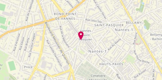 Plan de BRODIN Natacha, 129 Rue des Hauts Pavés, 44000 Nantes