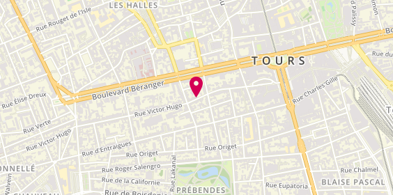 Plan de Psychologue Tours Catherine Chou-Decazes, 75 Rue Victor Hugo, 37000 Tours