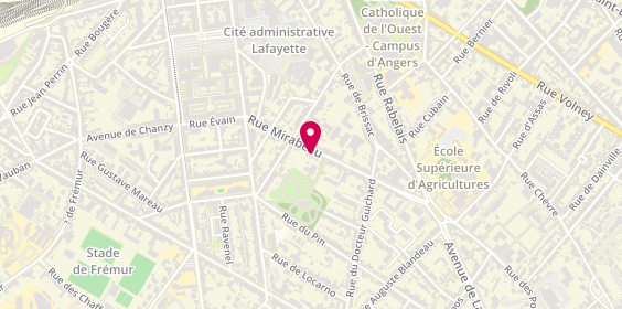 Plan de AMIRAULT-Grospas Josette Psychologue - Psychanalyste - Psychothérapeute, 42 Rue Mirabeau, 49000 Angers