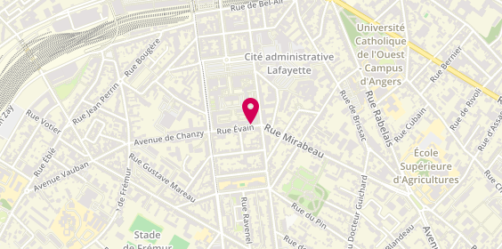Plan de Marie Bernadette RAUTURIER, 6 Rue Evain, 49000 Angers