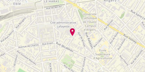 Plan de BADOUARD Véronique, 22 Rue Jean de la Fontaine, 49000 Angers