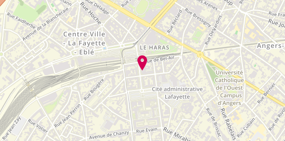 Plan de Lucile HARTMANN - Psychologue à Angers, 5 avenue de Contades, 49000 Angers