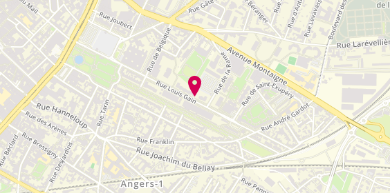 Plan de Psychologue Angers - DELAGARDE Bénédicte, 23 Rue Louis Gain, 49100 Angers