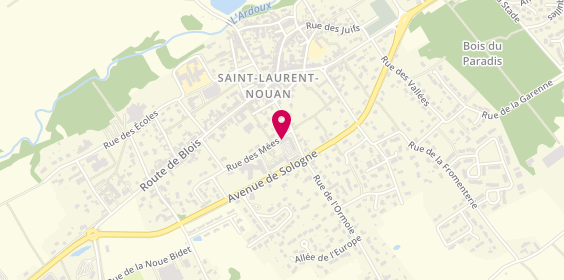 Plan de Oriane LAFFON Psychologue Clinicienne, 15 Bis Rue des Mées, 41220 Saint-Laurent-Nouan