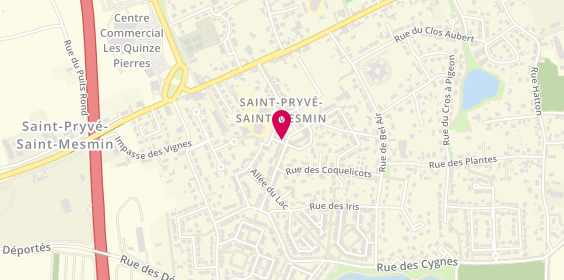 Plan de Caroline Olivares Psychologue, 17 place Clovis, 45750 Saint-Pryvé-Saint-Mesmin