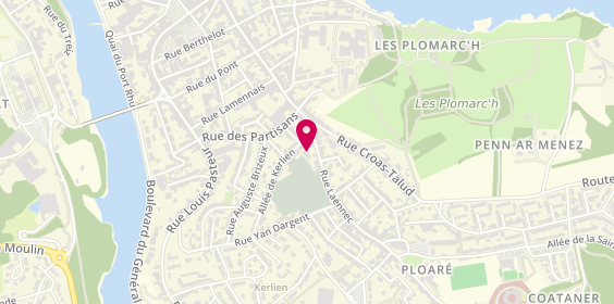 Plan de LE COZ Elodie - Psychologue Clinicienne - Douarnenez, 22 Rue Laennec, 29100 Douarnenez