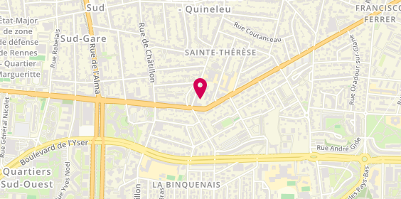 Plan de Chloé TARABEUX Psychologue Psychanalyste, 25 Bis Boulevard Emile Combes, 35200 Rennes
