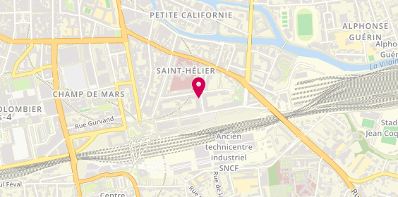 Plan de DOUCET Caroline, 2 Rue Pierre Henri Teitgen, 35000 Rennes