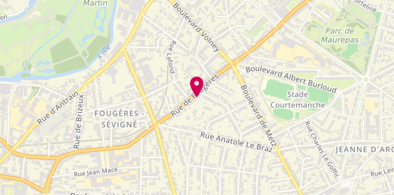 Plan de BOUGEARD Anne-Sophie - Psychologue - Cabinet / Téléconsultation, 94 Rue de Fougères, 35700 Rennes