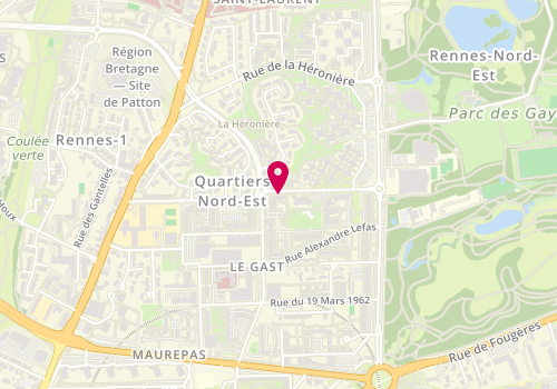 Plan de Psychologue Rennes Marie-Alix MASSIE, 2 Rue des Longs Prés, 35000 Rennes