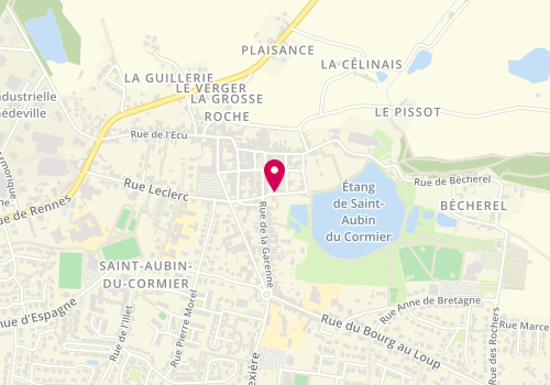 Plan de Elodie PERON Psychologue clinicienne, 7 Rue de l'Étang, 35140 Saint-Aubin-du-Cormier
