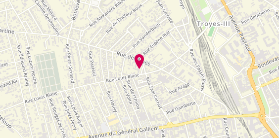 Plan de Adeline RACINE Psychologue TCC, 3 Rue Beaujon, 10300 Sainte-Savine