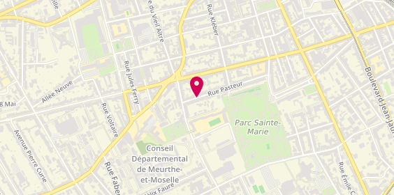 Plan de AUQUE Myriam, 73 Rue Pasteur, 54000 Nancy
