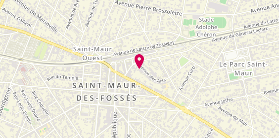 Plan de Dr Raphaël SCOURY - Psychiatre - Gérontopsychiatre - rTMS, 6 avenue des Arts, 94100 Saint-Maur-des-Fossés