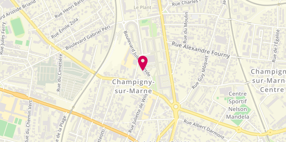 Plan de Alexandra LAMBOURDIERE, psychologue clinicienne, 26 Boulevard Jules Guesde, 94500 Champigny-sur-Marne