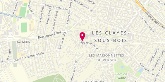 Plan de Cabinet de Psychomotricite, 54 Rue Henri Prou, 78340 Les Clayes-sous-Bois