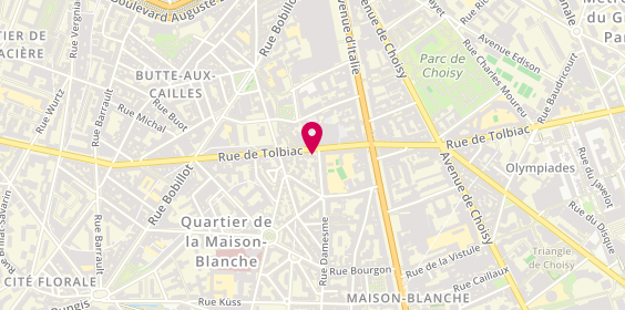 Plan de Nadine Baracat Cras - Psychologue et Psychothérapeute - Paris 13, 161 Rue de Tolbiac, 75013 Paris
