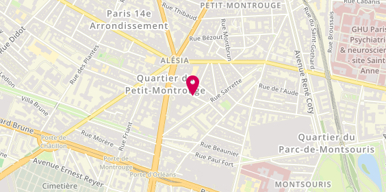 Plan de DUVERNIER Dominique, 7 Rue Alphonse Daudet, 75014 Paris