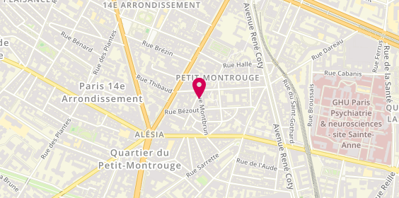 Plan de LAURET Sophie, 2 Rue Montbrun, 75014 Paris