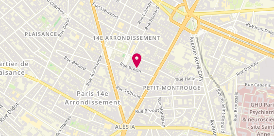 Plan de ARTIGALA Hélène, Cab du Dr Helene Artigala
18 Rue Brézin, 75014 Paris