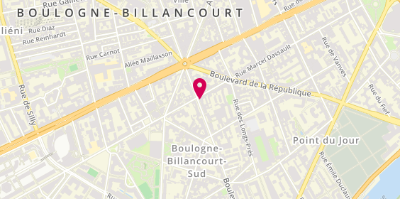 Plan de Julie WAPLER - Psychologue Clinicienne, 219 Boulevard Jean Jaurès, 92100 Boulogne-Billancourt