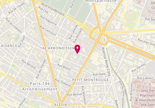 Plan de Juliette BREVILLIERO, Psychologue, Sexologue, Thérapeute de couple, 9 Rue Ernest Cresson, 75014 Paris